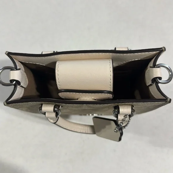 Coach Mini Tote or Crossbody Signature Canvas Like New - Picture 6 of 11